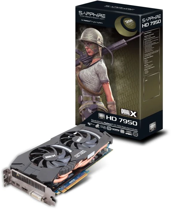 Sapphire Radeon HD 7950 Dual Fan, 3GB GDDR5, DVI, HDMI, 2x mDP, full retail