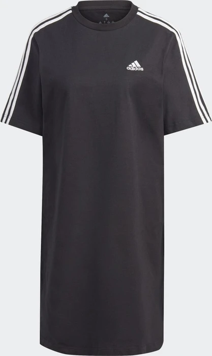 adidas Essentials 3-Streifen Single Jersey Boyfriend T-Shirt kurzarm schwarz (Damen)