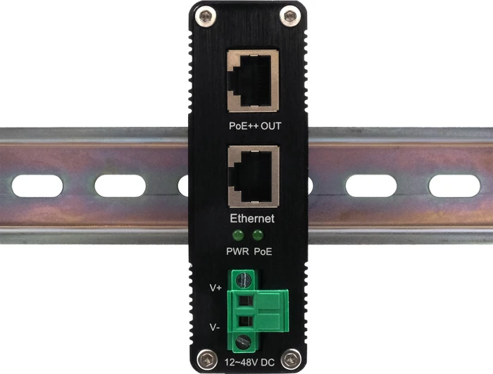 Exsys Industrial Railmount Gigabit PoE-Injektor, 2x RJ-45, 90W LTPoE++
