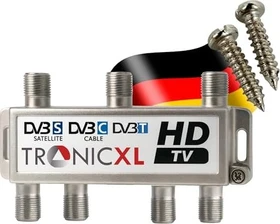 TronicXL Antennenverteiler 6fach 6 TV SAT Splitter Digital BK Weiche DVBC DVBT