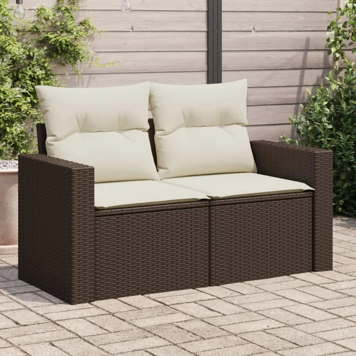 vidaXL Gartensofa 2-Sitzer mit Kissen