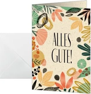 Sigel Glückwunschkarten Motiv Colorful Plants Universalpapier weiß, A6, 240g/m², 10 Blatt