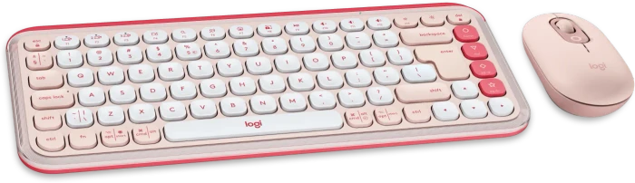 Logitech POP Icon Combo, Rose & Off-White, Logi Bolt, USB/Bluetooth, US