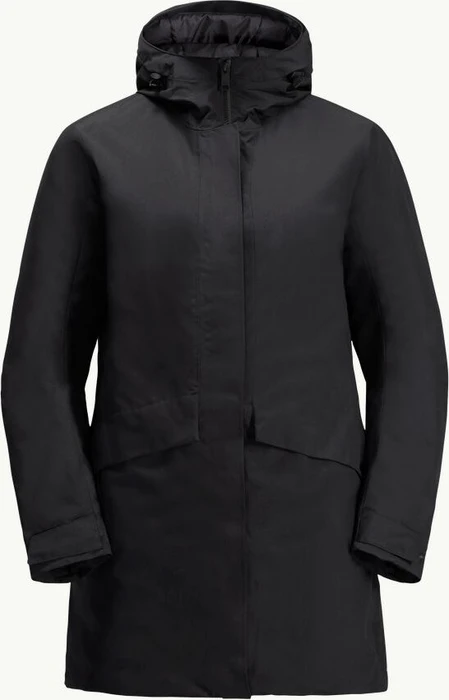 Jack Wolfskin Tempelhof Funktionsmantel schwarz (Damen)