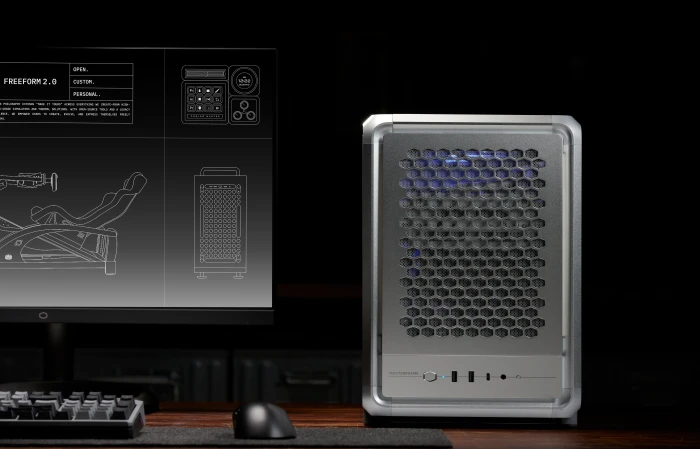 Cooler Master MasterFrame 400 Mesh, silber, Glasfenster