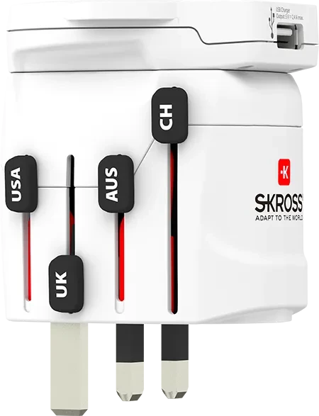 Skross World Travel Adapter MUV USB AC30PD, 1x USB-A, 1x USB-C, weiß