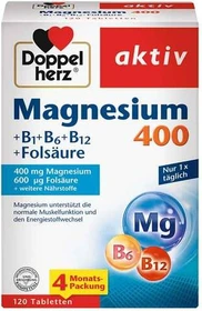 Doppelherz Magnesium 400 + B1 + B6 + B12 + Folsäure, 120 Stück