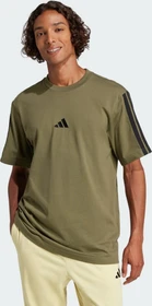 adidas Essentials 3-Streifen Single Jersey T-Shirt kurzarm olive strata/black (Herren)