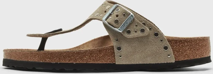 Birkenstock Gizeh Rivet Veloursleder taupe (Damen)