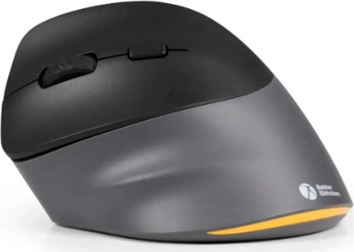 BakkerElkhuizen PRF Pro 3-Mode Vertical Mouse, Linkshänder, grau/schwarz, USB/Bluetooth