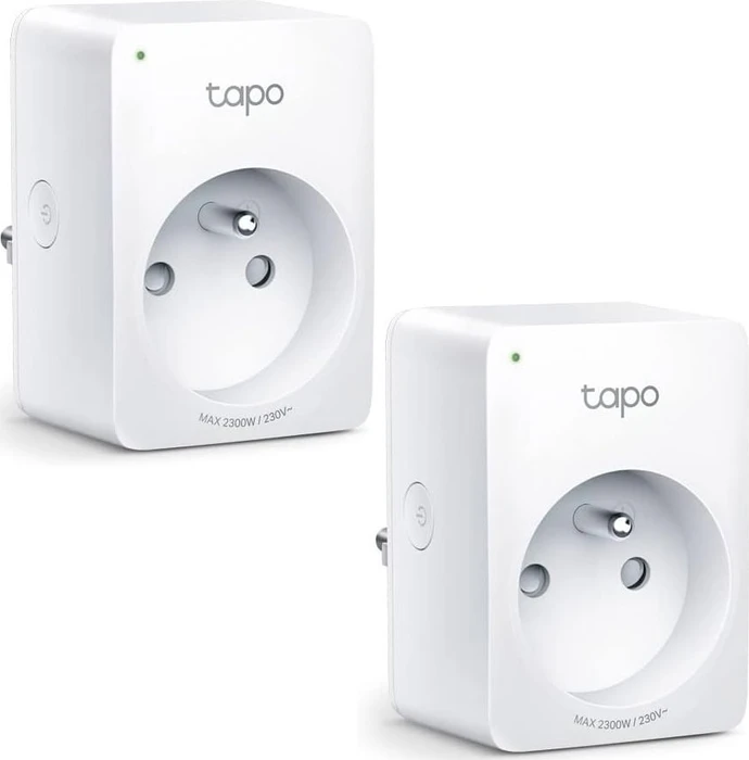 TP-Link Tapo P100, 2300W, Typ E, Smart-Steckdose, 2er-Pack