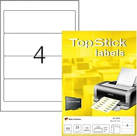 TopStick Etiketten Ordnerrücken, 192x61mm, weiß, 100 Blatt (400 Etiketten)