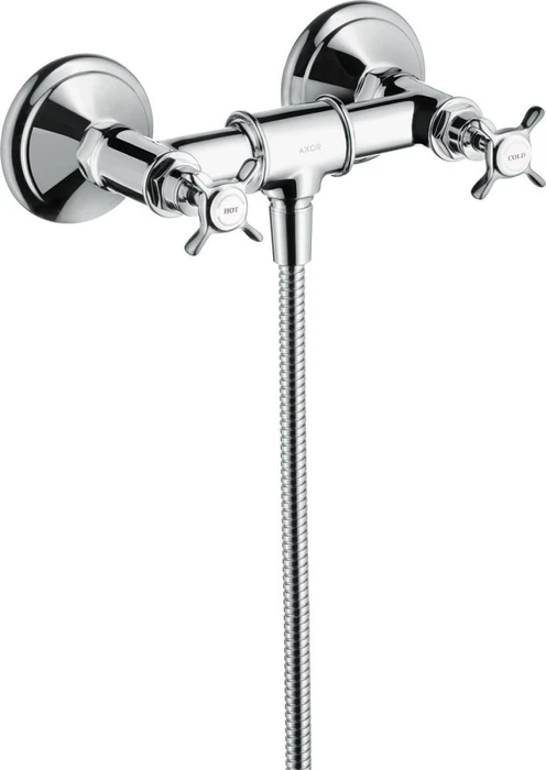 Hansgrohe Axor Montreux 2-Griff Brausearmatur Aufputz mit Kreuzgriffen chrom