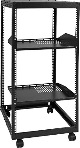 Vevor Universalgestell 20HE, mit Zubehör, schwarz, 585mm tief