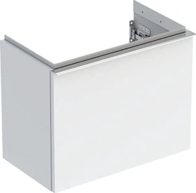 Geberit iCon Unterschrank für Handwaschbecken mit einer Schublade 52cm, Korpus und Front: weiß/lackiert hochglänzend, Griff: hoch-glanzverchromt