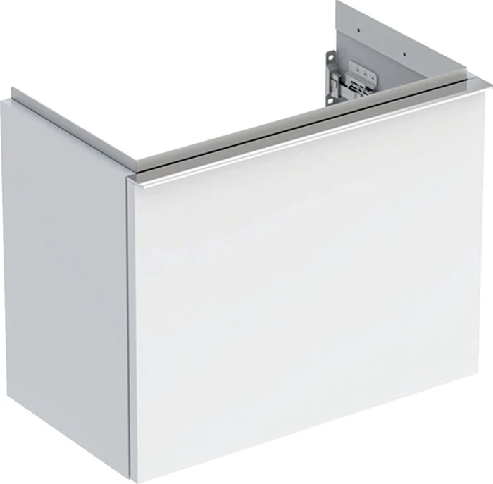 Geberit iCon Unterschrank für Handwaschbecken mit einer Schublade 52cm, Korpus und Front: weiß/lackiert hochglänzend, Griff: hoch-glanzverchromt