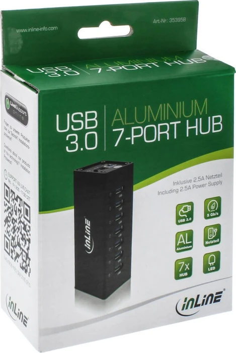InLine USB-Hub, 7x USB-A 3.0, USB-B 3.0 [Buchse]