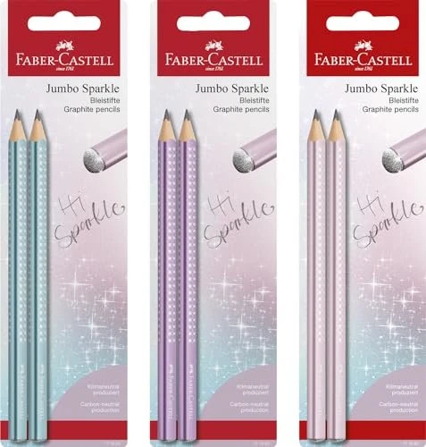 Faber-Castell Jumbo Sparkle (versch. Farben) Bleistift B graphit, 2er-Pack