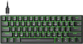 Dierya DK61SE, schwarz, LEDs grün, BROWN Switches, USB, US