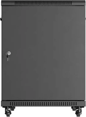 Lanberg 19" Rackschrank 15HE, freistehend, Flat Pack, Glastür, IP20, RAL 9004, 800mm tief