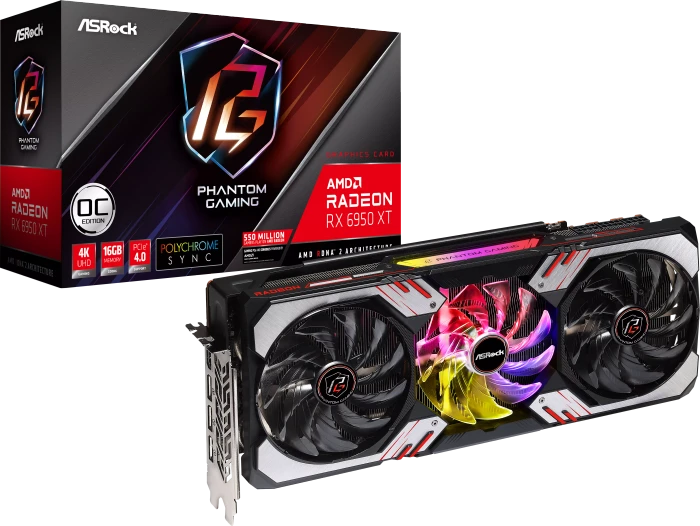 ASRock Radeon RX 6950 XT Phantom Gaming 16GB OC, RX6950XT OCF 16G, 16GB GDDR6, HDMI, 3x DP