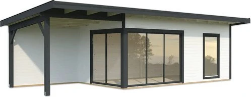 Palmako Andrea 17.1m²+7.9m² Slide Gartenhaus weiß/anthrazit
