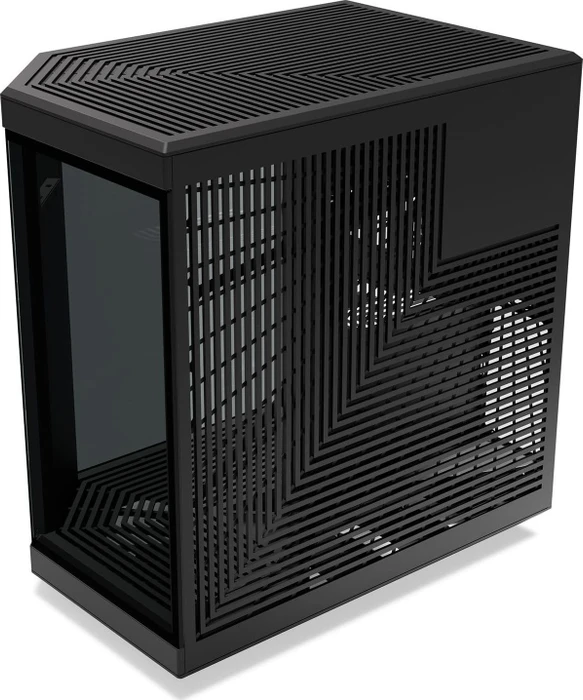Hyte Y70 Touch Infinite Pitch Black, schwarz, Display der 3. Generation, Glasfenster