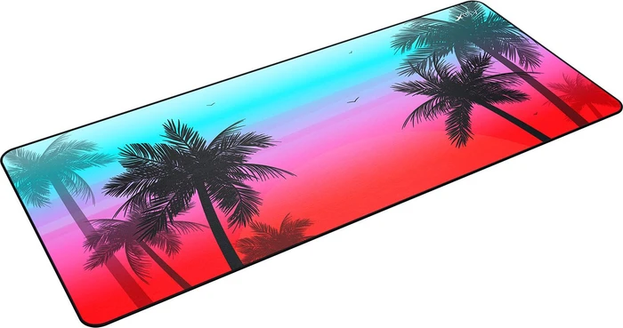 Cherry Xtrfy GP5 Miami XL Gaming Mauspad, 920x400mm, Palmen-Motiv blau/rot