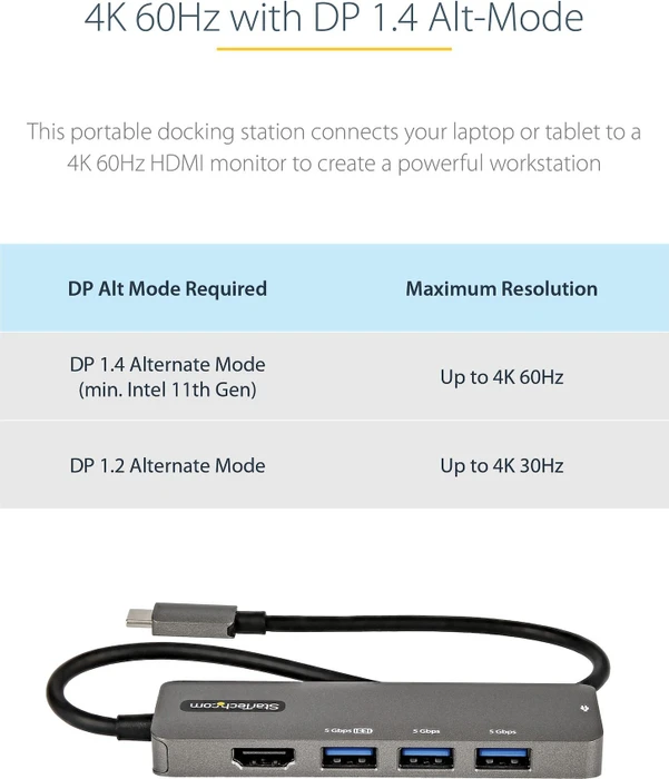 StarTech USB-C Multiport-Adapter grau, USB-C 3.0 [Stecker]