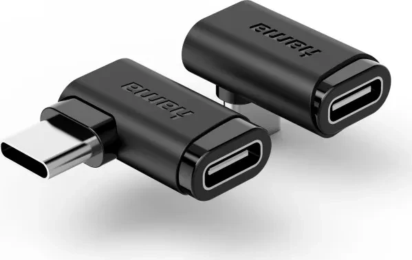 Hama USB-C-Winkeladapter 90° USB 3.2 Gen2 10 Gbit/s 5 A 240W 2er Set