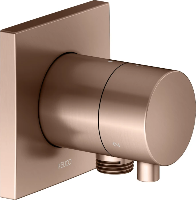 Keuco IXMO 59548 Comfort 3-Wege Umstellventil mit Schlauchanschluss eckig rotgold gebürstet