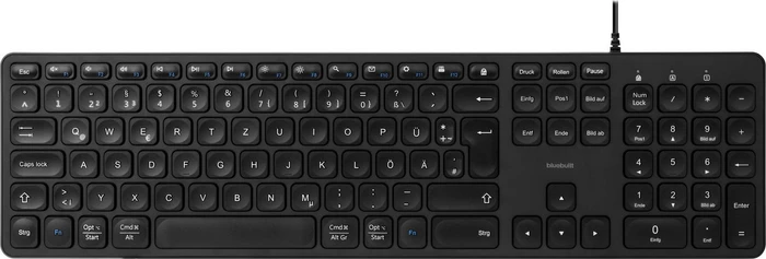 BlueBuilt Kabelgebundene Tastatur, schwarz, USB, DE