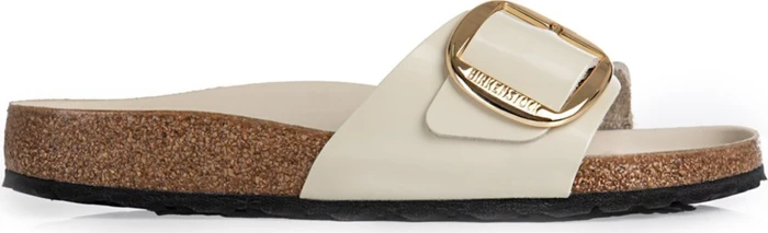 Birkenstock Madrid Big Buckle Naturleder Lack high shine ecru (Damen)