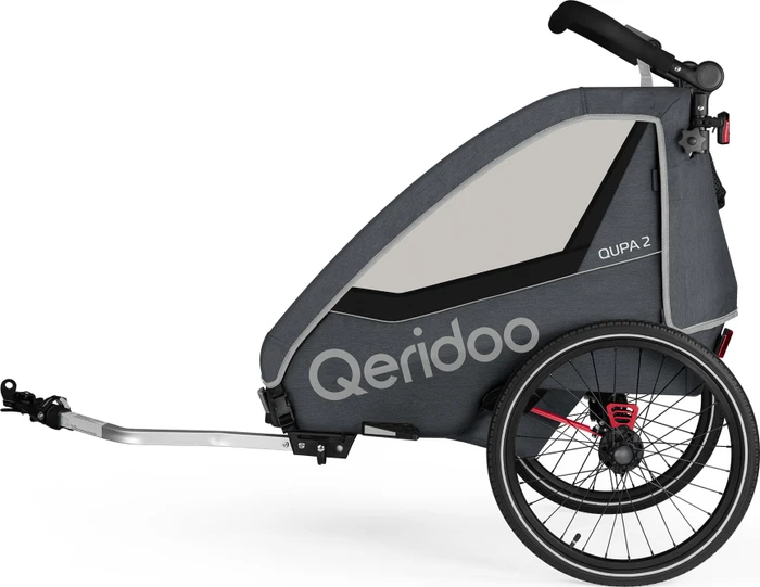 Qeridoo QUPA 2 Fahrradanhänger grau (Modell 2023)