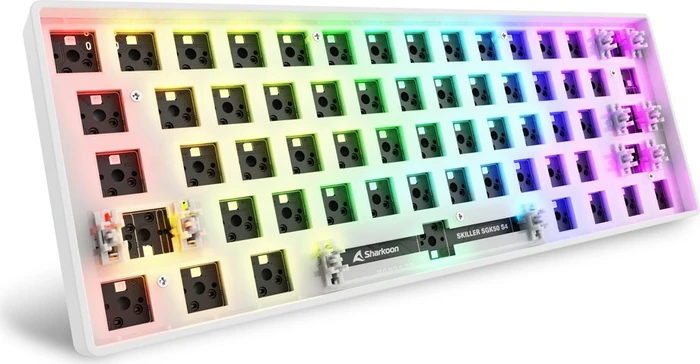 Sharkoon Skiller SGK50 S4 Gen2 Barebone Gaming Tastatur, weiß, ISO/ANSI