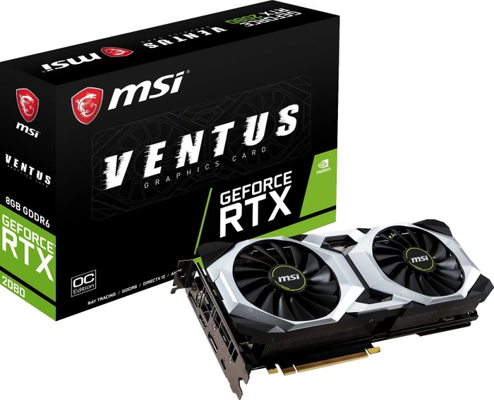 MSI GeForce RTX 2080 Ventus 8G OC, 8GB GDDR6, HDMI, USB-C, 3x DP