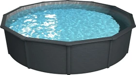 Steinbach Nuovo de Luxe II Stahlwandpool Set rund 460x120cm grau