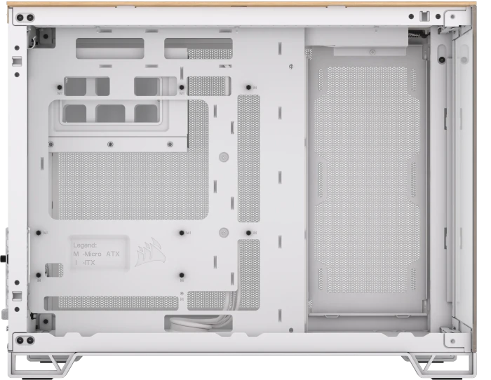 Corsair 2500X White/Bamboo, weiß/braun, Glasfenster
