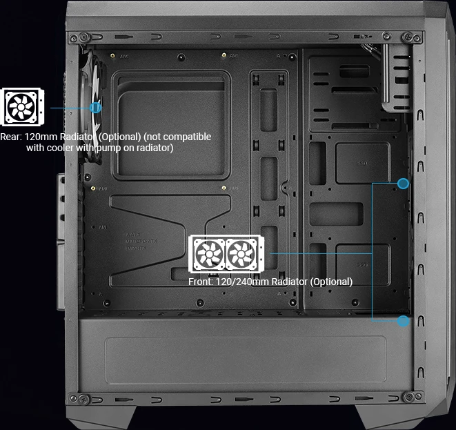 AeroCool Skyline ARGB, Lüfter LED ARGB, Acrylfenster