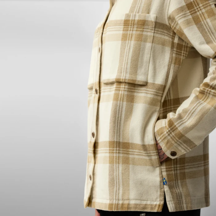 Fjällräven Singi Flannel Hemd langarm chalk white/dune beige (Damen)