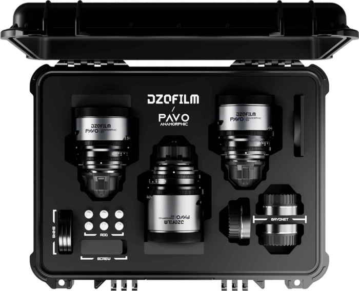 DZOFilm Pavo 2x Anamorphic 28/40/75mm Blue Flare metric 3-Lens Set für PL