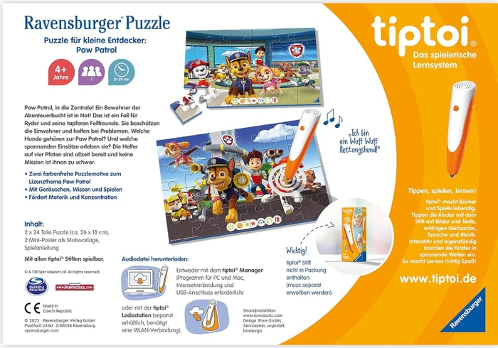 Ravensburger tiptoi Puzzle: Puzzle für kleine Entdecker: Paw Patrol