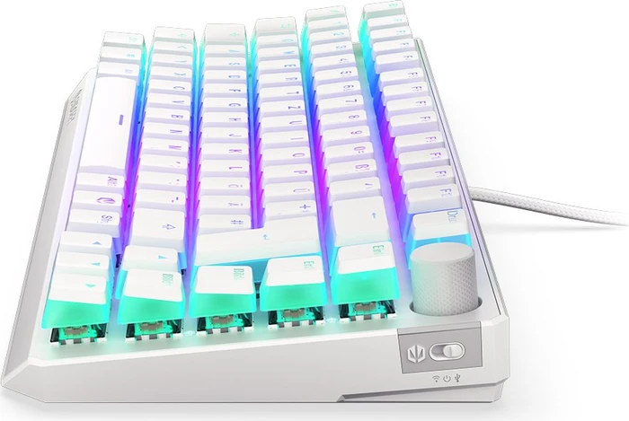 Endorfy Thock 75% Wireless Pudding, Onyx White, PBT, LEDs RGB, hot-swap, Kailh Box BLACK, USB/Bluetooth, DE
