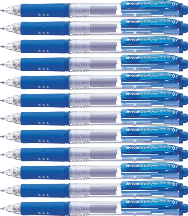 Pentel Hybrid Gel Grip K157 0.7mm/0.35mm Gelroller blau/transparent, 12er-Pack