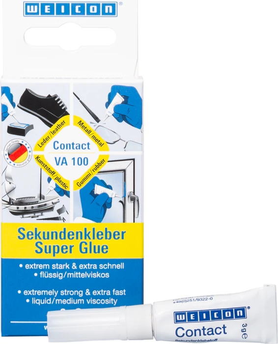 Weicon Contact VA 100 Cyanacrylat, mittelviskoser Klebstoff mit langsamer Aushärtung, 3g