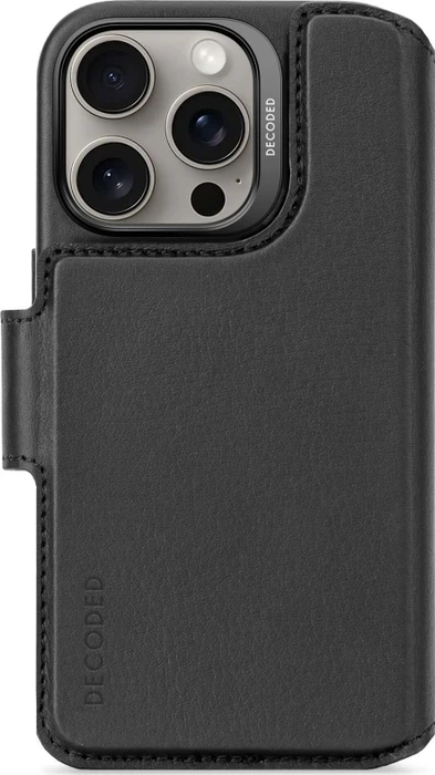 Decoded Leather Detachable Wallet Case für Apple iPhone 16 Pro schwarz