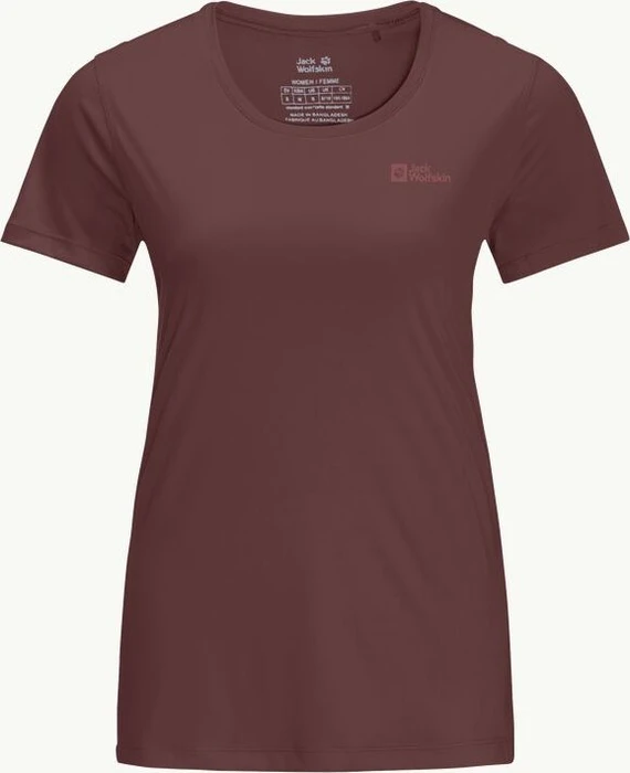Jack Wolfskin Tech Funktionsshirt kurzarm dark maroon (Damen)