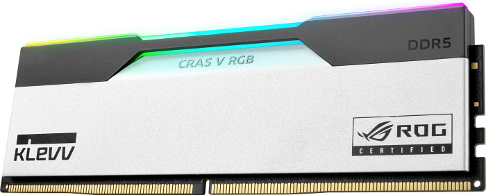 Klevv Cras V RGB ROG Certified weiß/schwarz UDIMM 32GB Kit, DDR5-6200, CL32-38-38-78