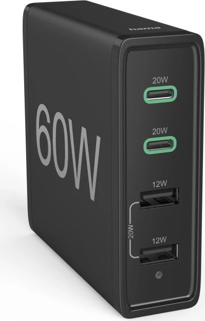 Hama Ladestation 60W 4-fach schwarz