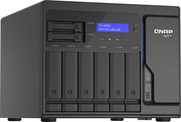 QNAP QuTS hero TS-h886-D1602-8G 2TB, 8GB RAM ECC, 4x RJ-45 2.5GBase-T, 3x USB-A 3.0